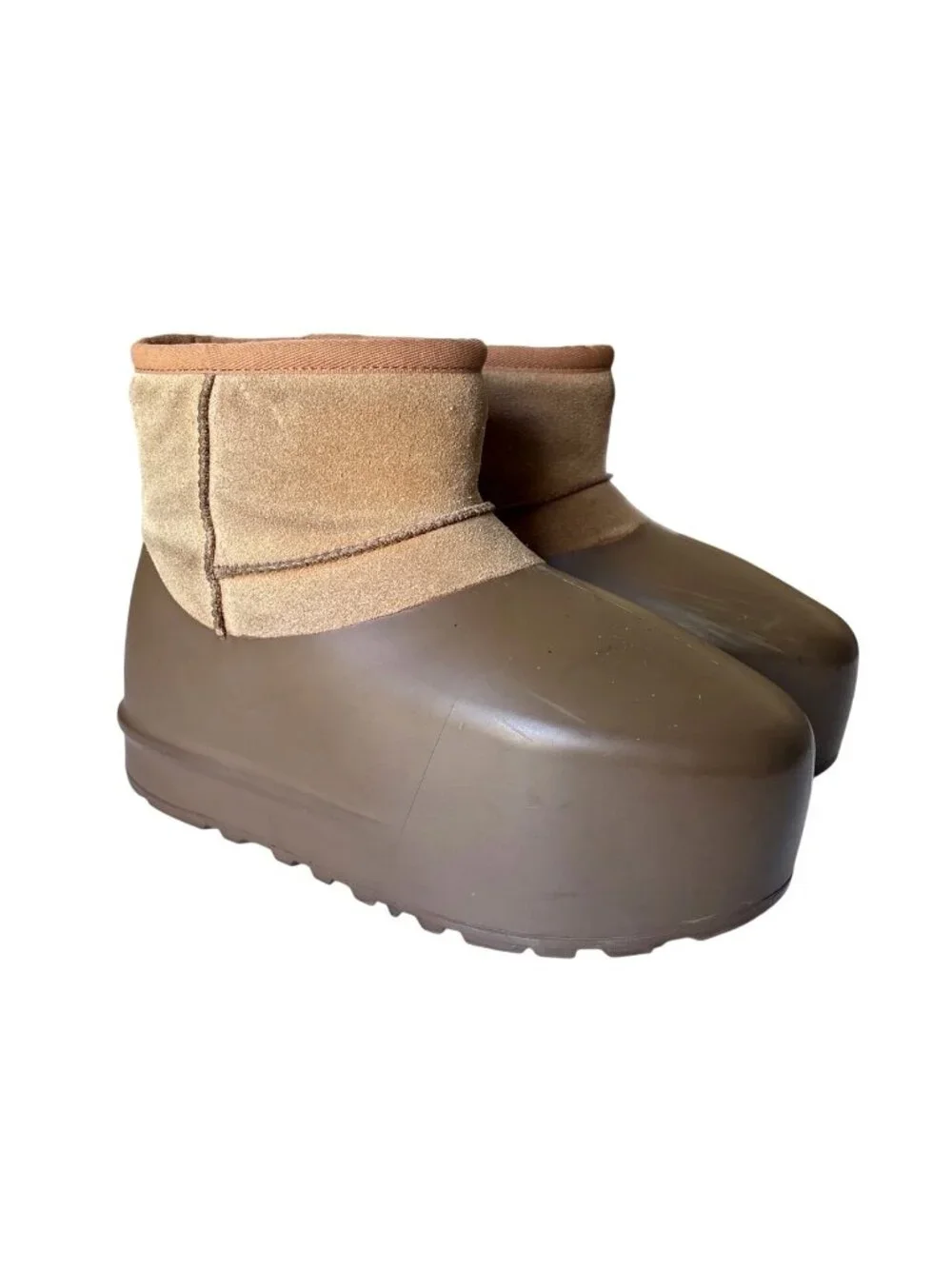 UGG Classic Mini Pumped Molded Boots W10 M9 EU 42 Suede Platform Chunky Mid-Calf